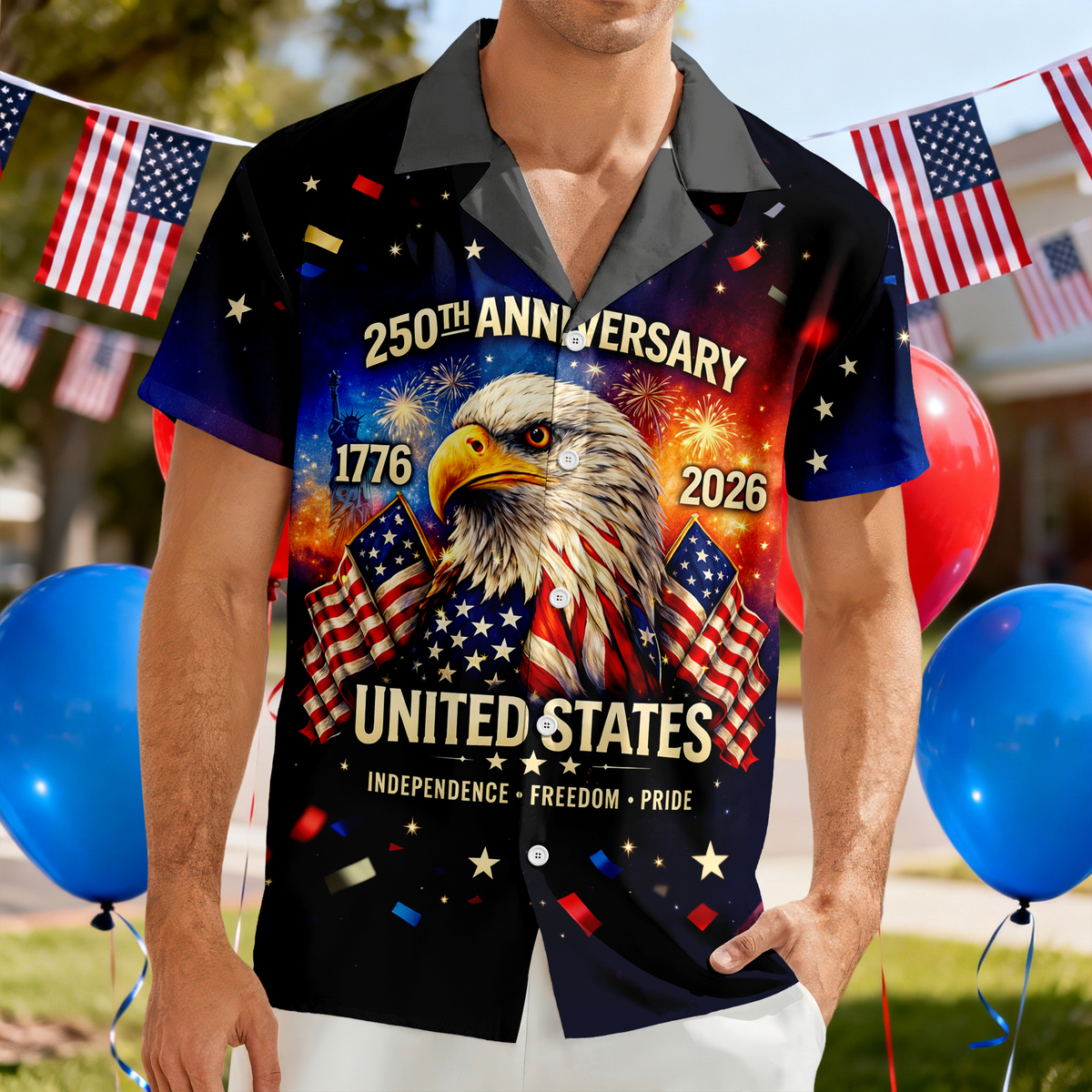 Happy 250th Anniversary United States - Personalized Hawaiian Shirt - Gift for Dad, Husband, Grandpa HN02 - image 4