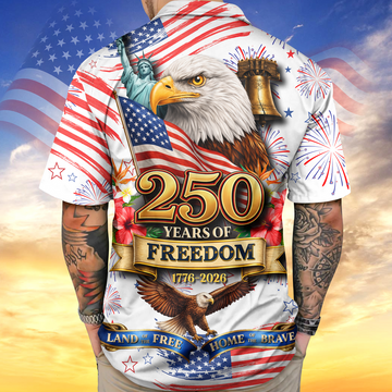 America Land 250 Years of Freedom - Personalized Hawaiian Shirt - Gift for Dad, Husband, Grandpa | HN02 - image 2