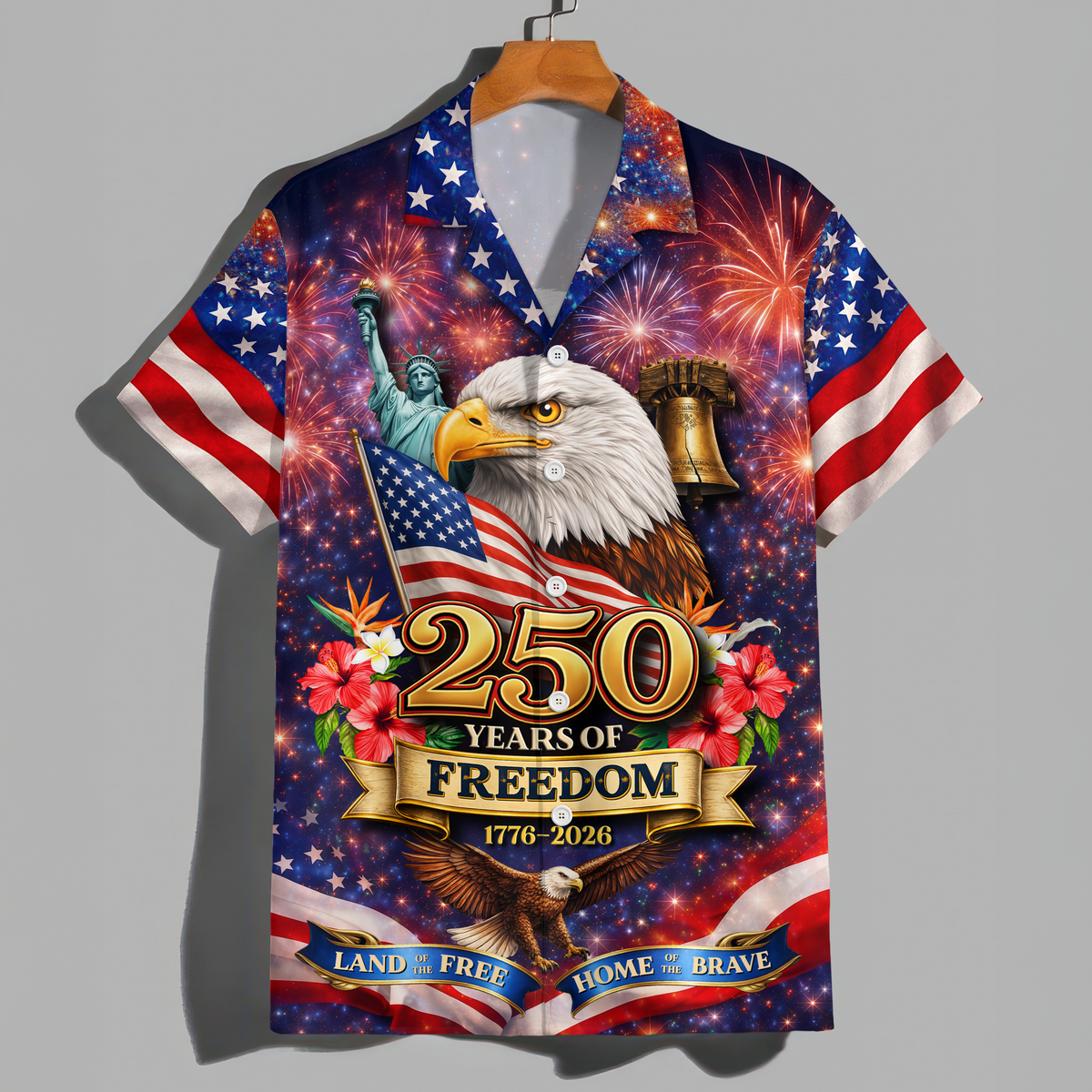 America Land 250 Years of Freedom - Personalized Hawaiian Shirt - Gift for Dad, Husband, Grandpa | HN02 - image 3