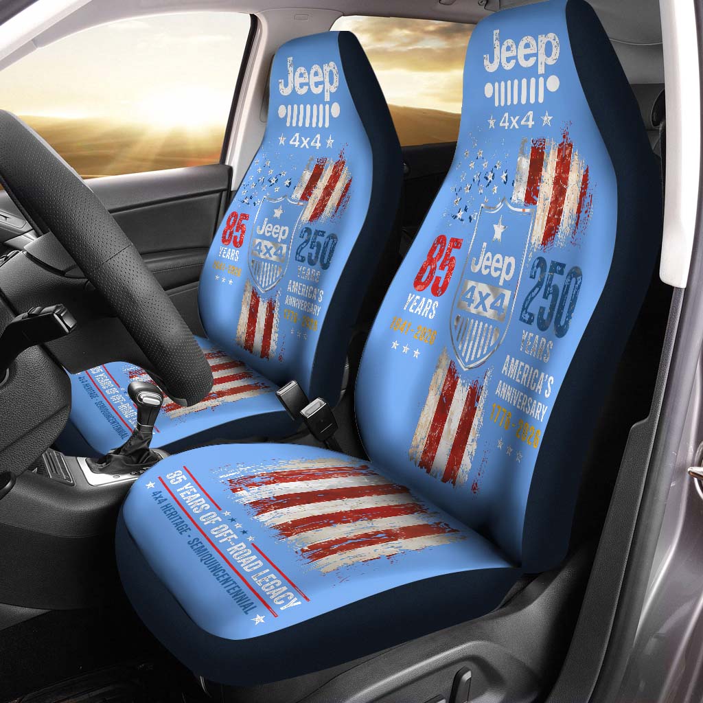 Jeep 85th Anniversary & US 250th Anniversary Car Seat Covers Set Of 2