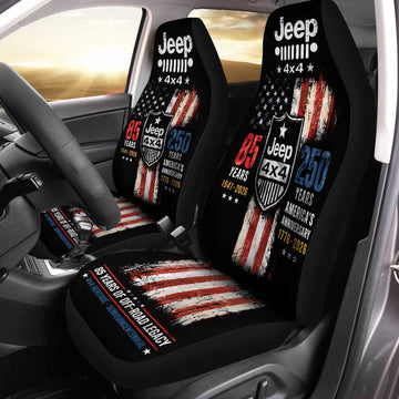 Jeep 85th Anniversary & US 250th Anniversary Car Seat Covers Set Of 2