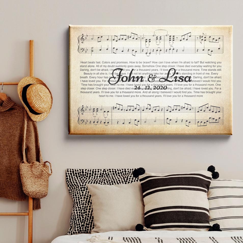 litzzy Personalized Wedding Canvas - Personalized Wedding Canvas - Wedding Music Song - Lyric Canvas Art - Choose Any Song Canvas Wall Art   