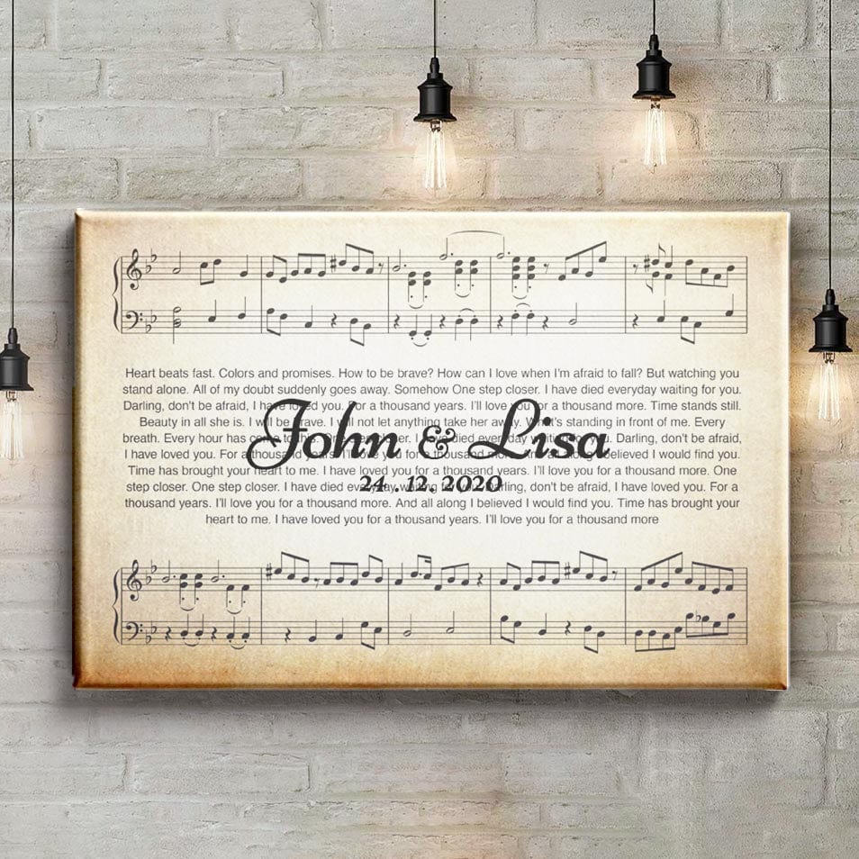 litzzy Personalized Wedding Canvas - Personalized Wedding Canvas - Wedding Music Song - Lyric Canvas Art - Choose Any Song Canvas Wall Art   