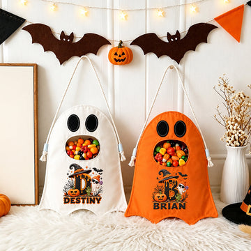 Custom Name Ghost Halloween Candy Bag-DN2908261019