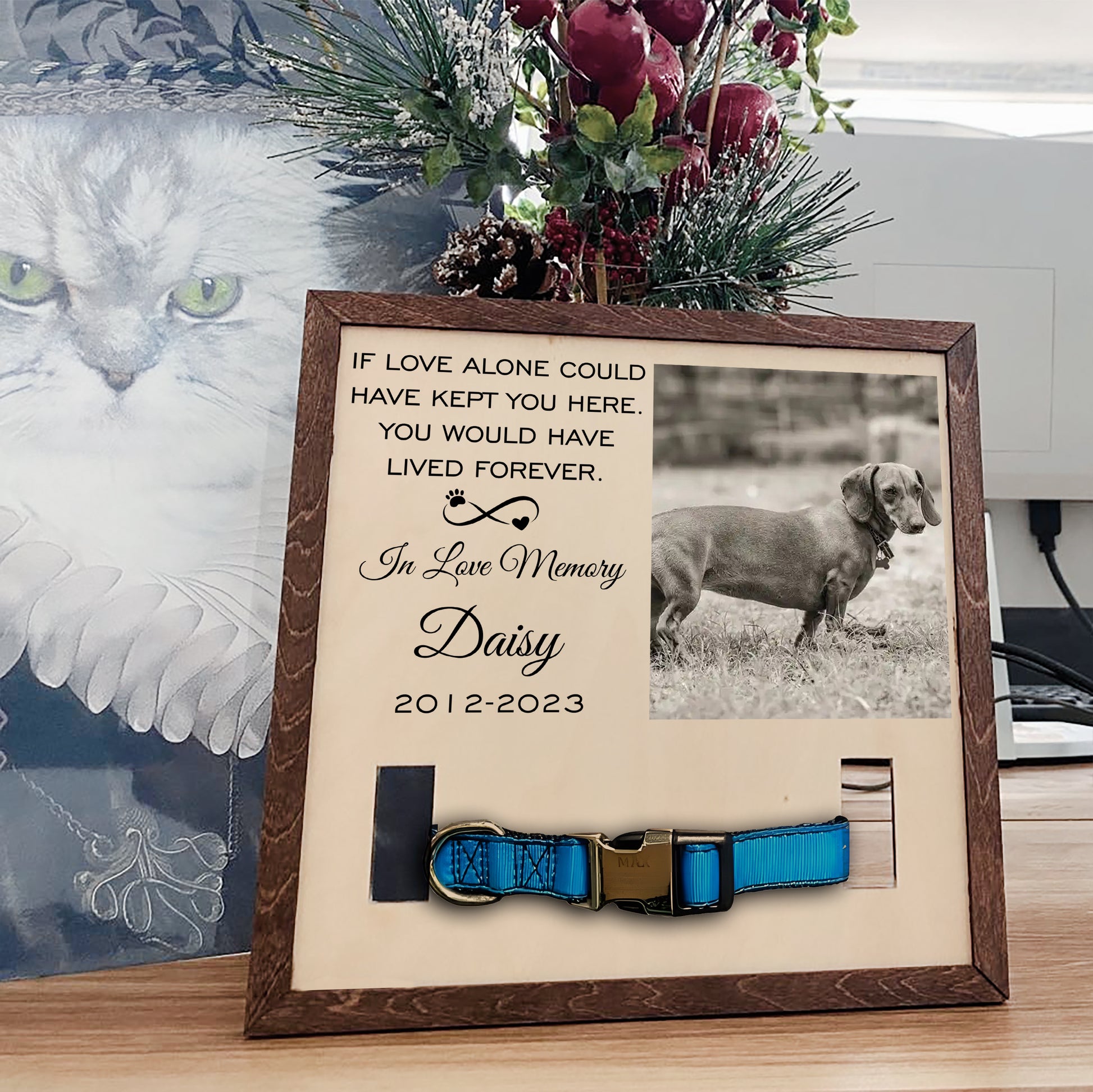 litzzy Puppy Memorial Wood Frame With Collar Holder Dog Loss Gift Dog Bereavement Gift Dog Memorial Gifts Pet Loss Gifts Pet Sympathy Gift Pet Picture Frame   