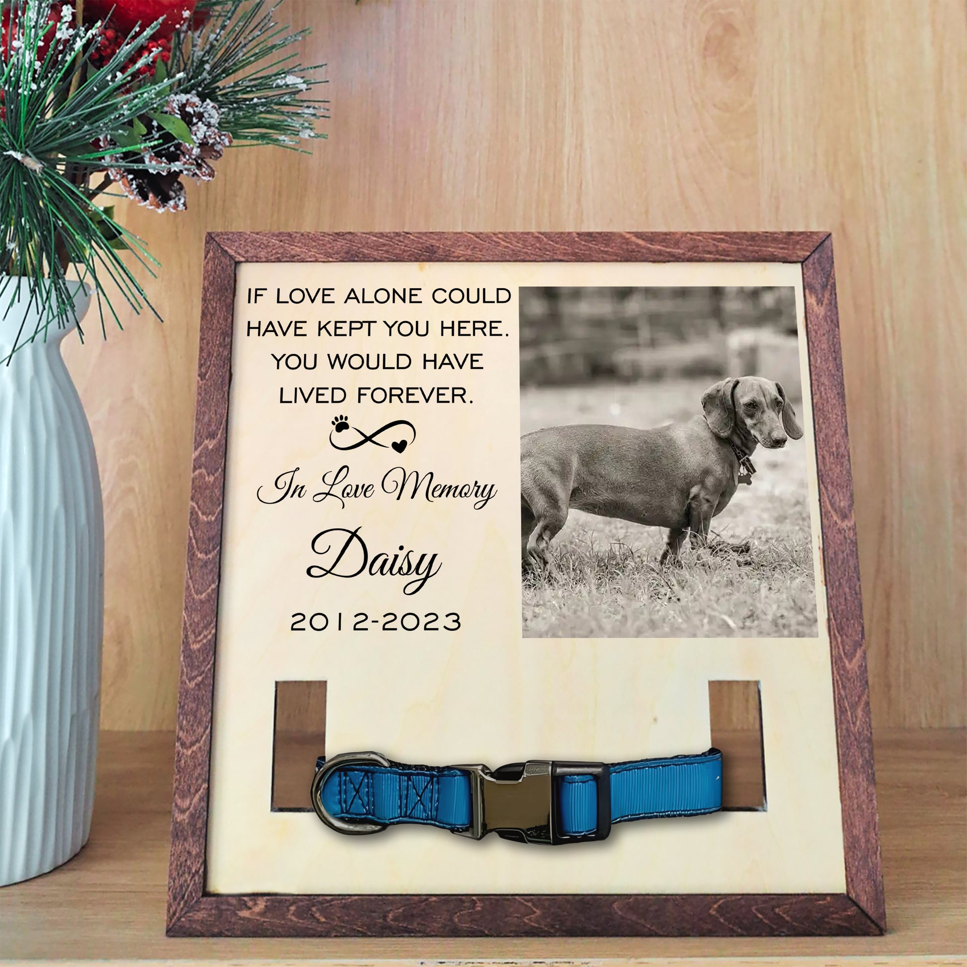 litzzy Puppy Memorial Wood Frame With Collar Holder Dog Loss Gift Dog Bereavement Gift Dog Memorial Gifts Pet Loss Gifts Pet Sympathy Gift Pet Picture Frame   
