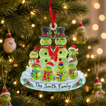 Cute Grouchy Mischief Snowman Family Acrylic Ornament - Personalized Christmas Gifts For Family 01ohti100926-Homacus