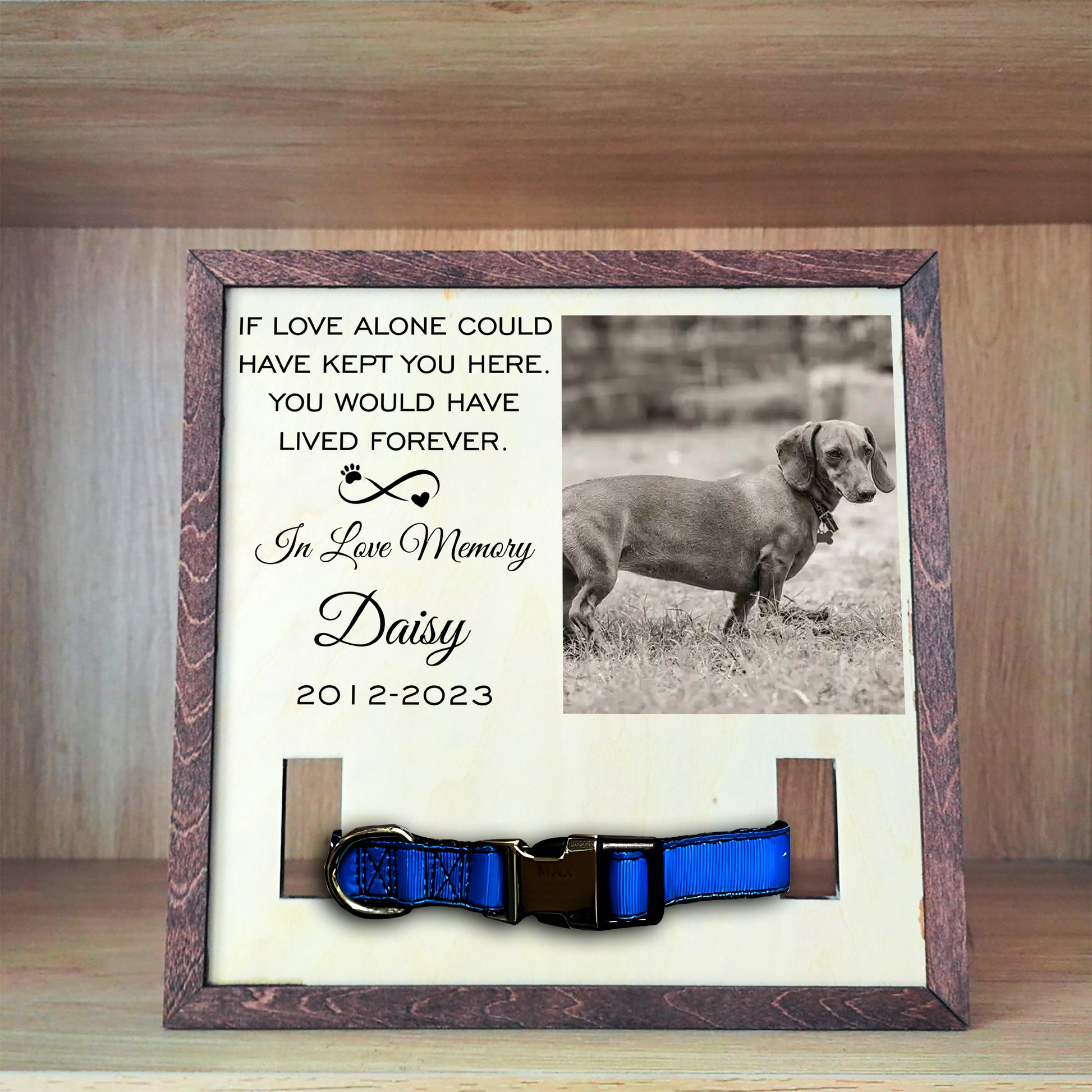 litzzy Puppy Memorial Wood Frame With Collar Holder Dog Loss Gift Dog Bereavement Gift Dog Memorial Gifts Pet Loss Gifts Pet Sympathy Gift Pet Picture Frame   