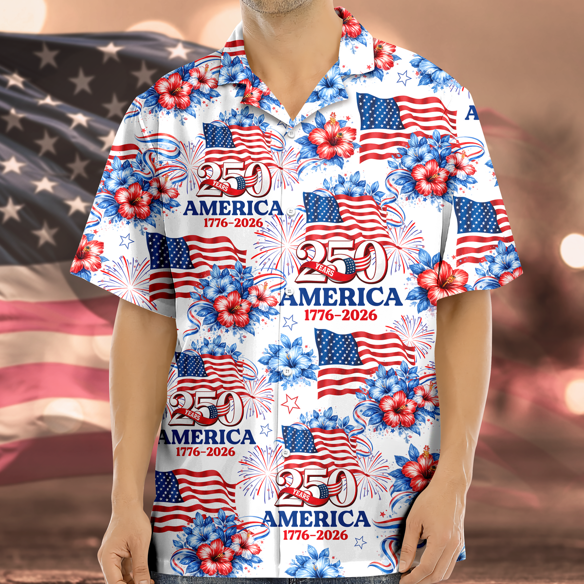 250 Years America 1776-2026 Patriotic - Personalized Hawaiian Shirt - Gift for Dad, Husband, Grandpa HN02 - image 4