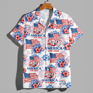 250 Years America 1776-2026 Patriotic - Personalized Hawaiian Shirt - Gift for Dad, Husband, Grandpa HN02 - image 2
