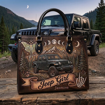 Jeep Girl By Night Personalized Leather Bag + Free Wallet TN2407261358