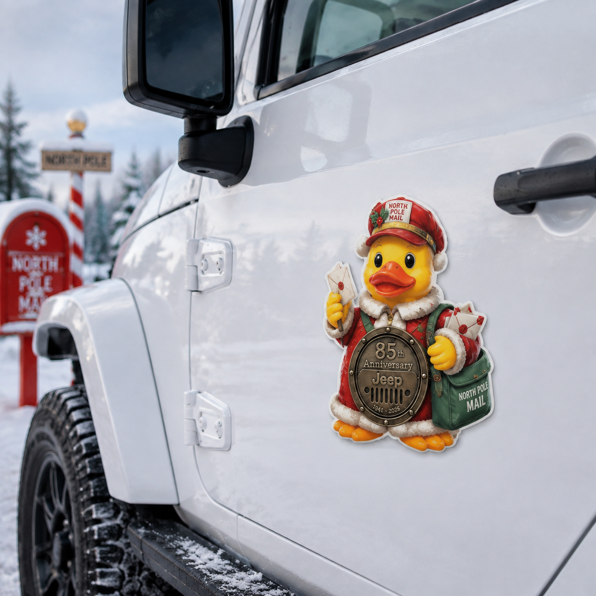 Jeep 85th anniversary Christmas duck vinyl magnet V5 TN2608271537