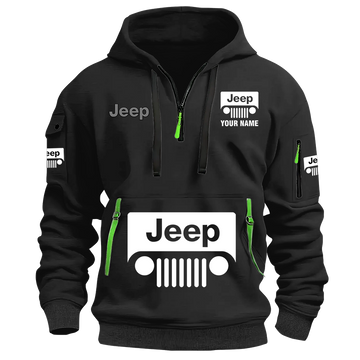 Personalized Jeep Grill Quarter Zip Hoodie Supler Store