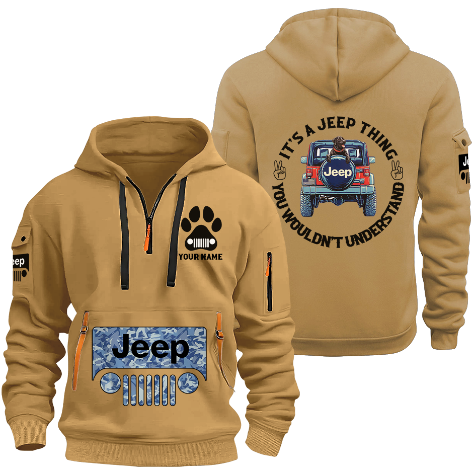 Personalized Jeep Dog Thing Quarter Zip Hoodie Supler Store