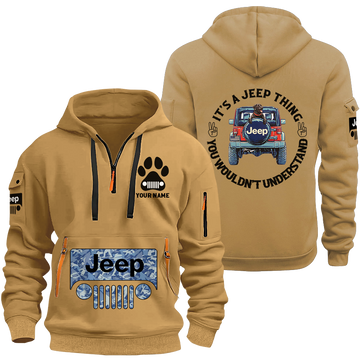 Personalized Jeep Dog Thing Quarter Zip Hoodie Supler Store