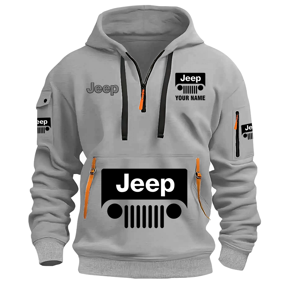 Personalized Jeep Grill Quarter Zip Hoodie Supler Store