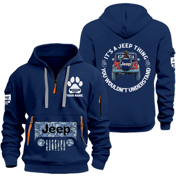 Personalized Jeep Dog Thing Quarter Zip Hoodie Supler Store