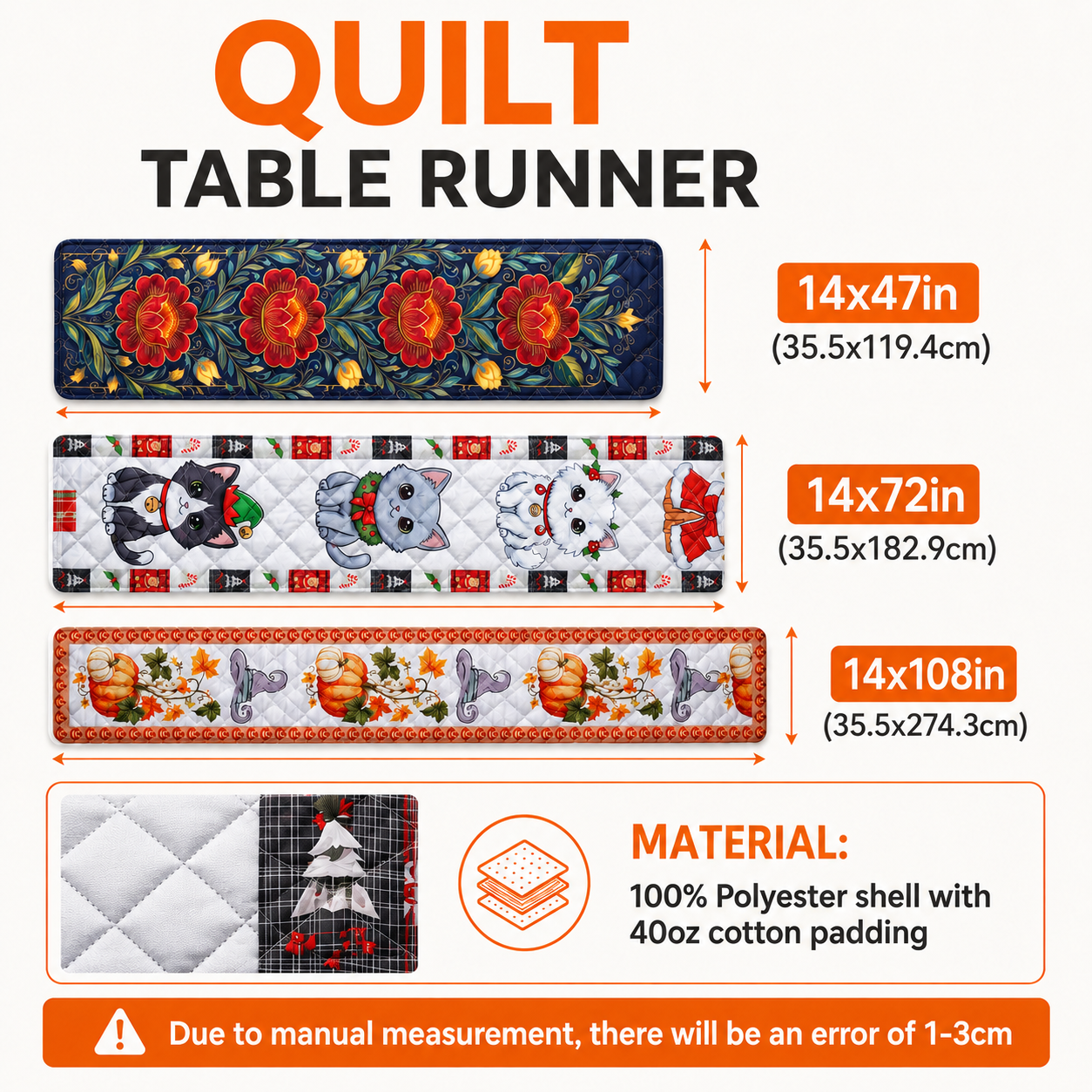 Haunted Village - Personalized Quilted Table Runner - Halloween Gift For Family