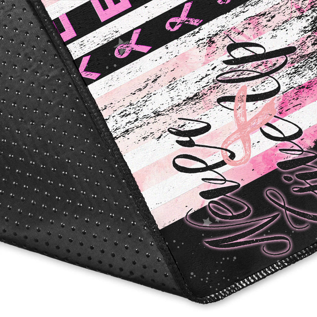JEEP Breast Cancer - Area Rug Flag American with Flowers LT13