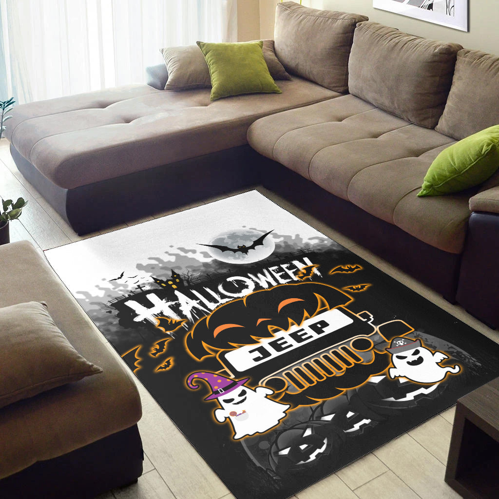 Jeep 1941 Area Rug Halloween Pumpkin Ghost Ver.02 LT14