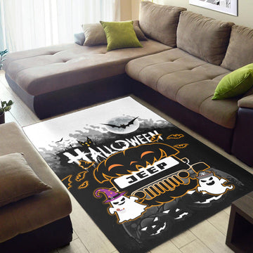 Jeep 1941 Area Rug Halloween Pumpkin Ghost Ver.02 LT14