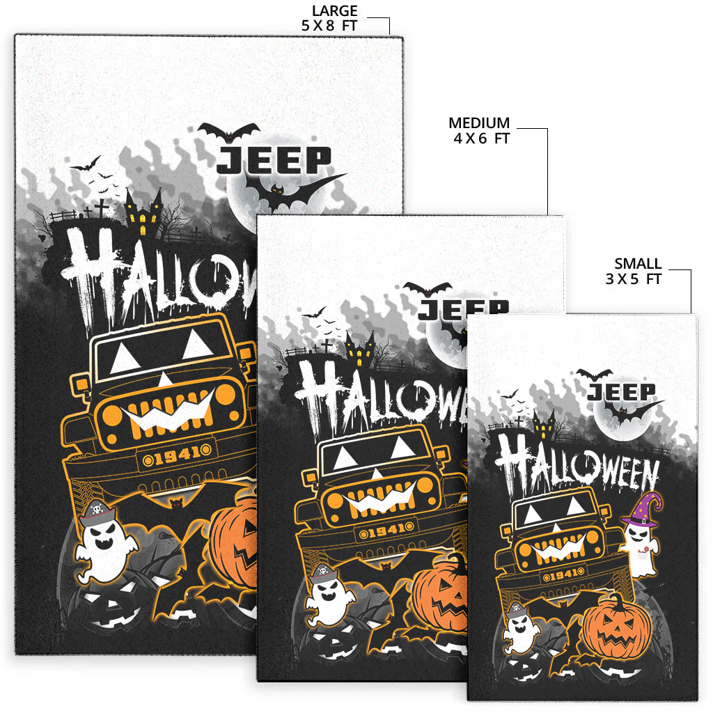 Jeep 1941 Area Rug Halloween Pumpkin Ghost Ver.01 LT14