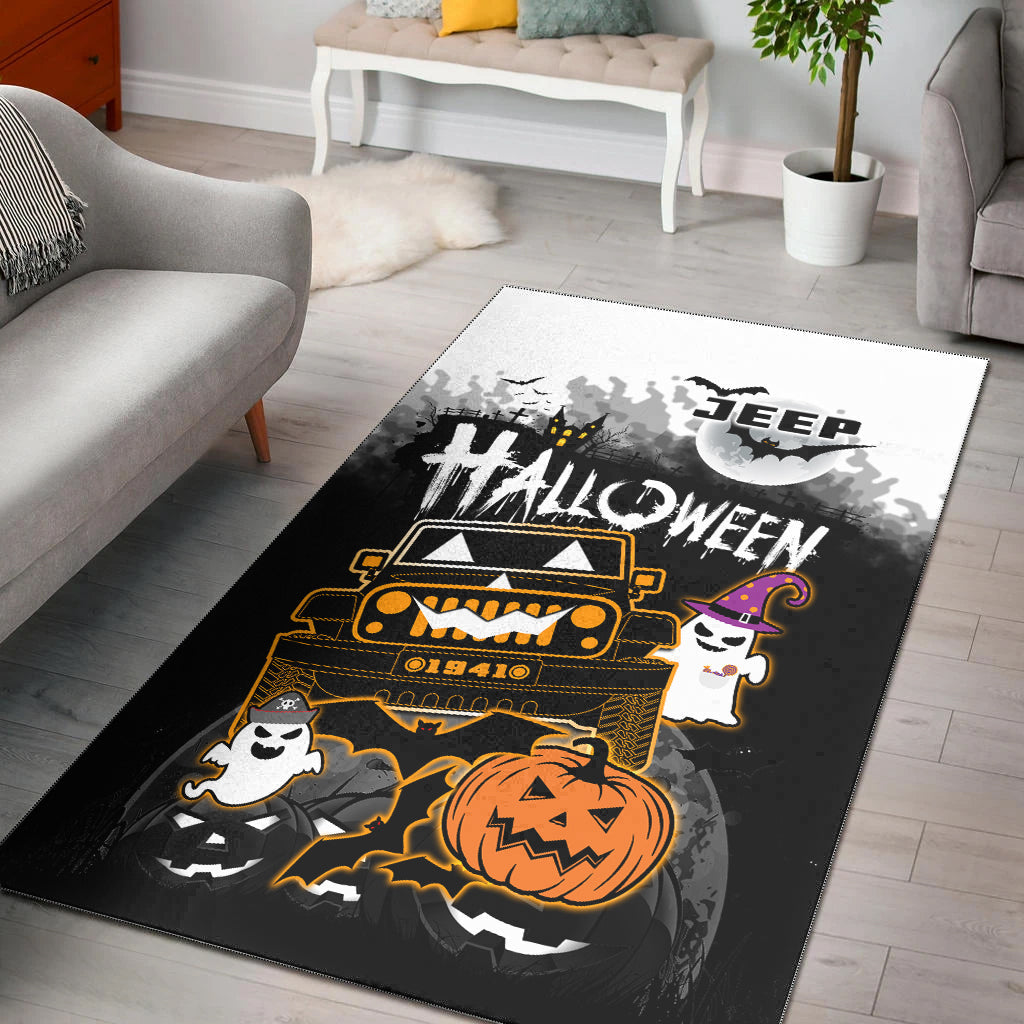 Jeep 1941 Area Rug Halloween Pumpkin Ghost Ver.01 LT14