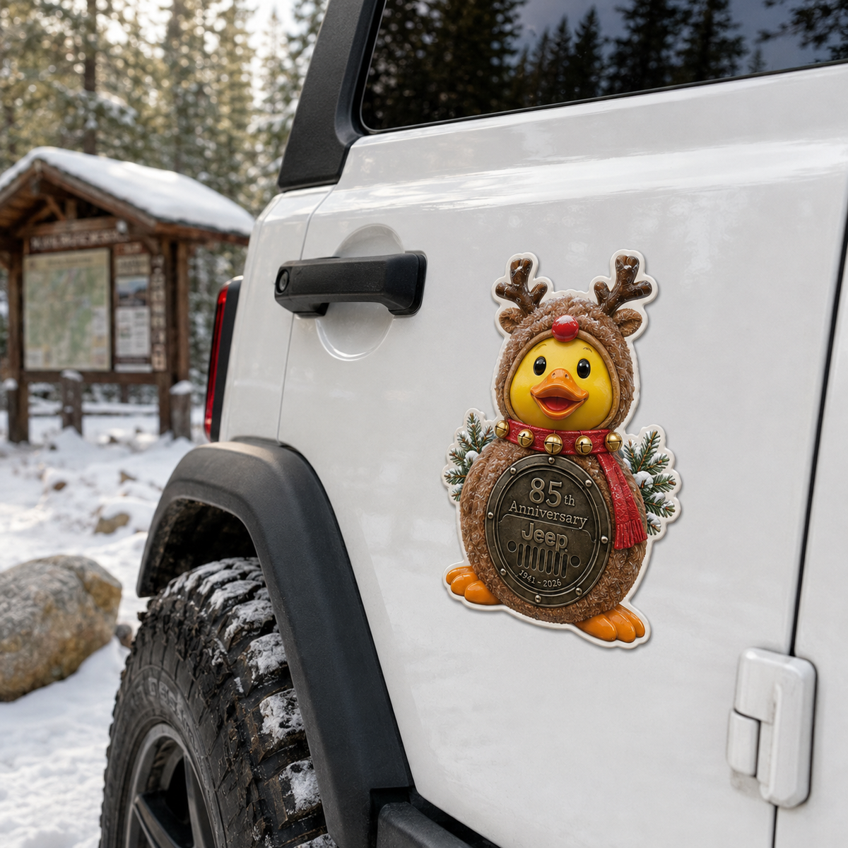 Jeep 85th anniversary Christmas duck vinyl magnet V3 TN2608271539