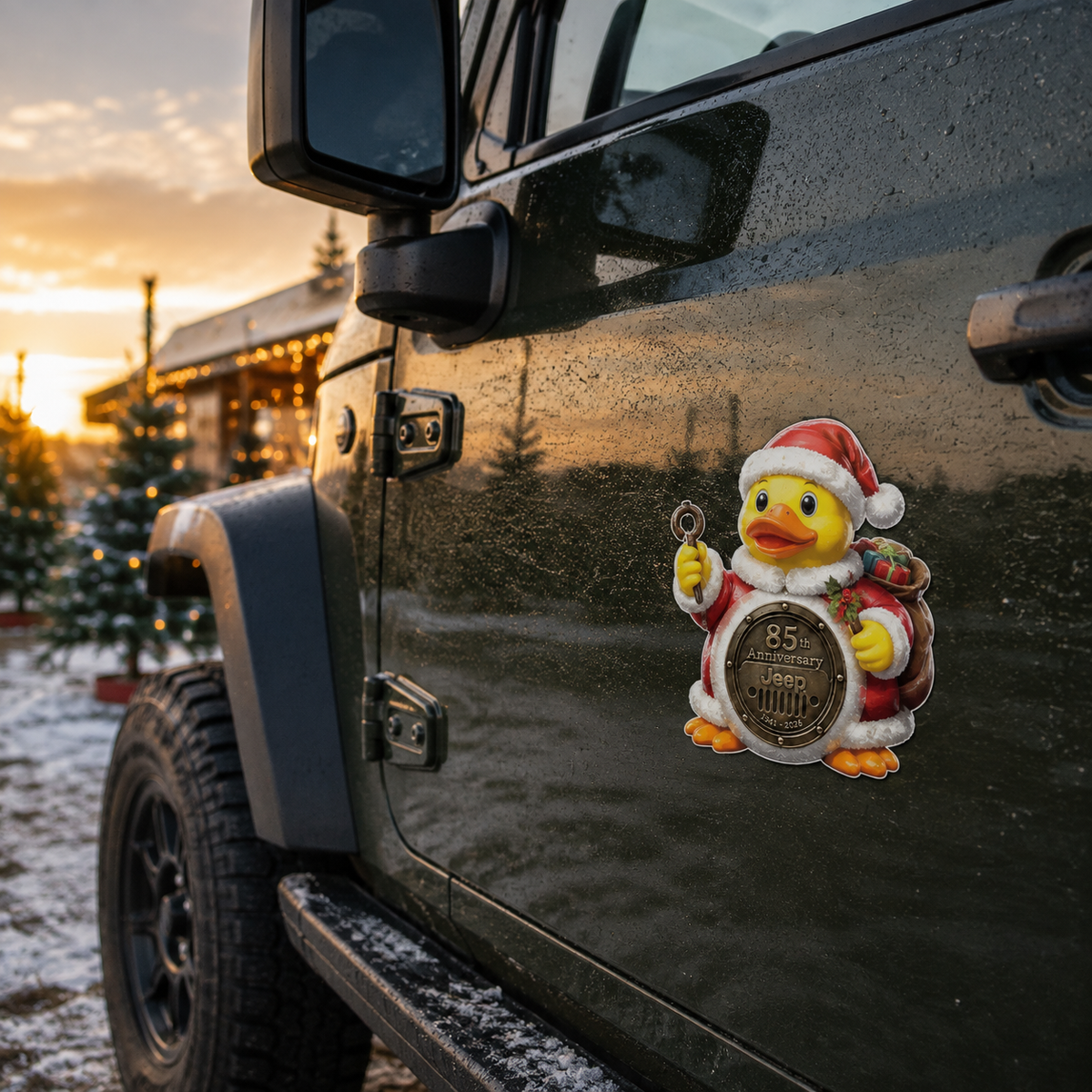 Jeep 85th anniversary Christmas duck vinyl magnet V3 TN2608271539