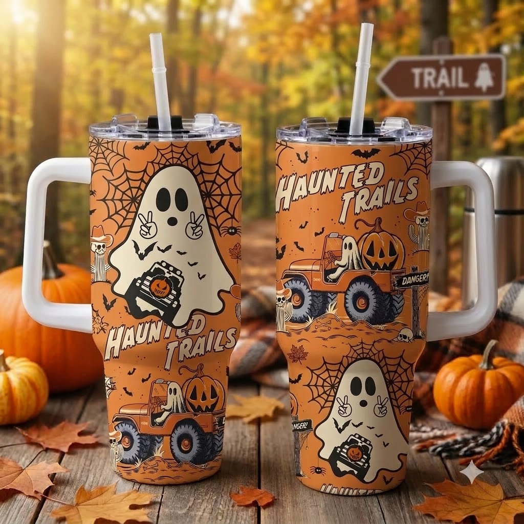 Haunted Trail 40oz Tumbler With Handle-DN2808261150