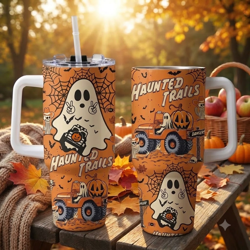 Haunted Trail 40oz Tumbler With Handle-DN2808261150
