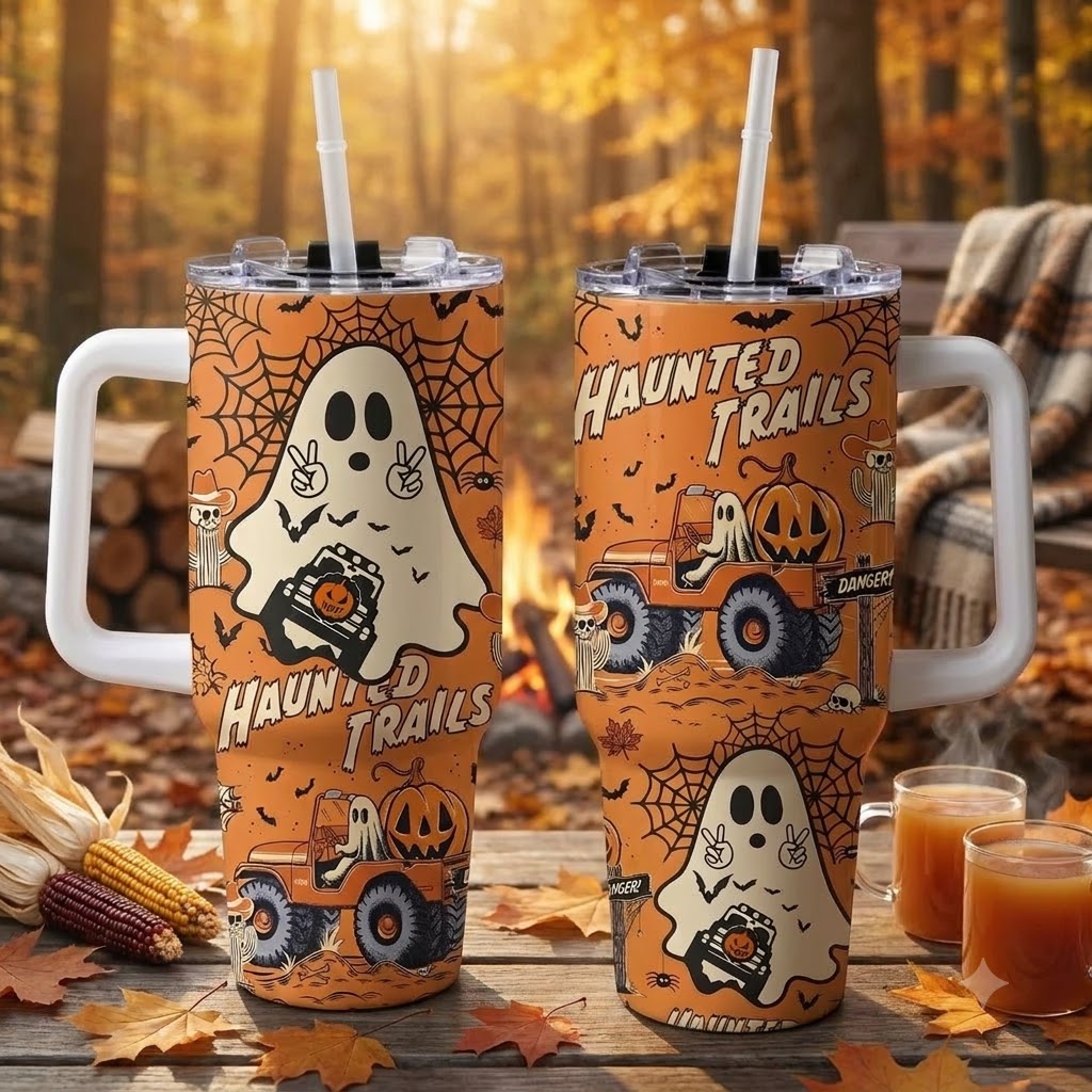 Haunted Trail 40oz Tumbler With Handle-DN2808261150