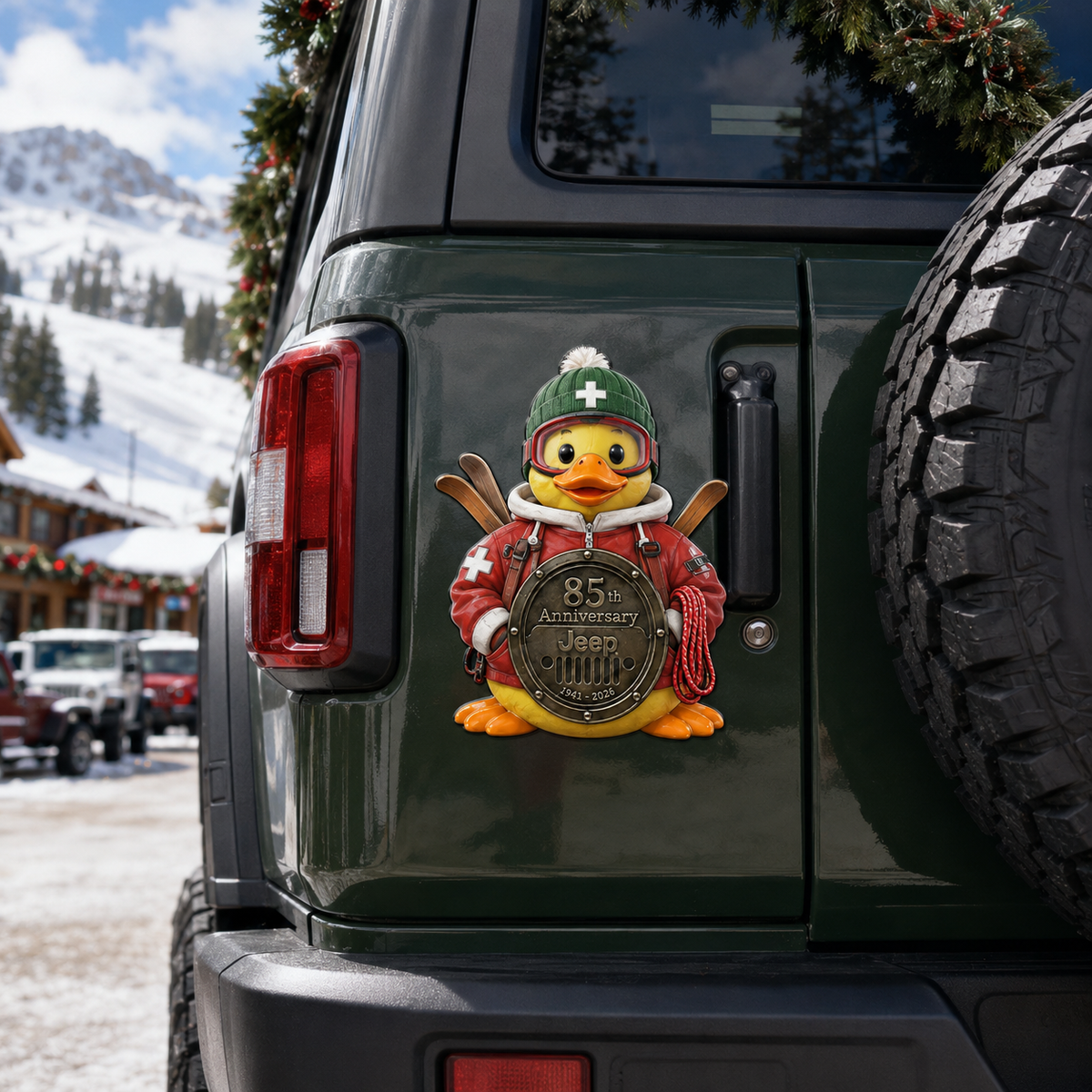 Jeep 85th anniversary Christmas duck vinyl magnet V5 TN2608271537