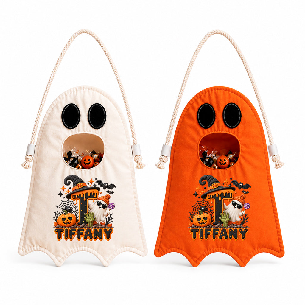 Custom Name Ghost Halloween Candy Bag-DN2908261019