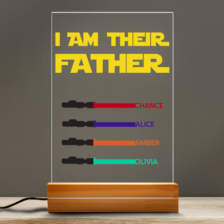 litzzy I Am Their Father Night Light, Personalized Night Light For Dad, Fathers Day Gift, Birthday Gift for Him, Custom Light Saber Name Sign Night Light   