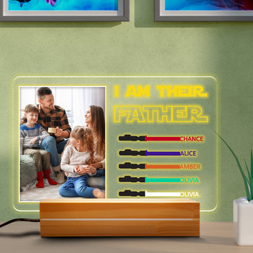 litzzy Personalized I Am Their Father Night Light Photo Upload, Gift For Dad, Fathers Day Gift, Birthday Gift for Him Night Light   