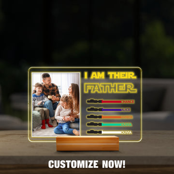 litzzy Personalized I Am Their Father Night Light Photo Upload, Gift For Dad, Fathers Day Gift, Birthday Gift for Him Night Light   