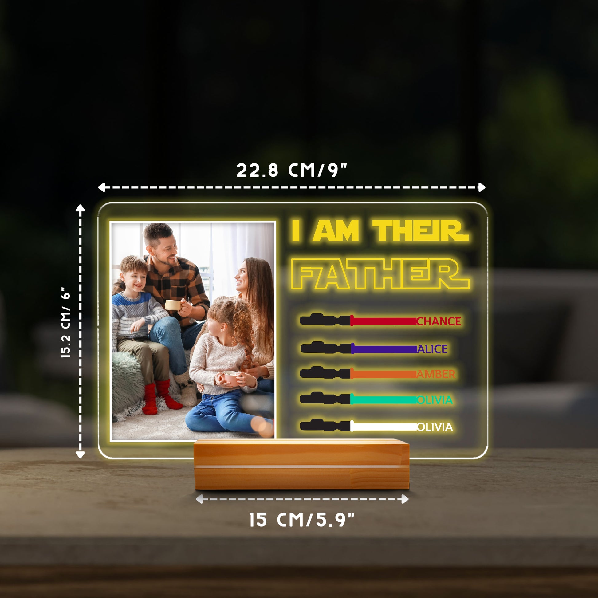 litzzy Personalized I Am Their Father Night Light Photo Upload, Gift For Dad, Fathers Day Gift, Birthday Gift for Him Night Light   