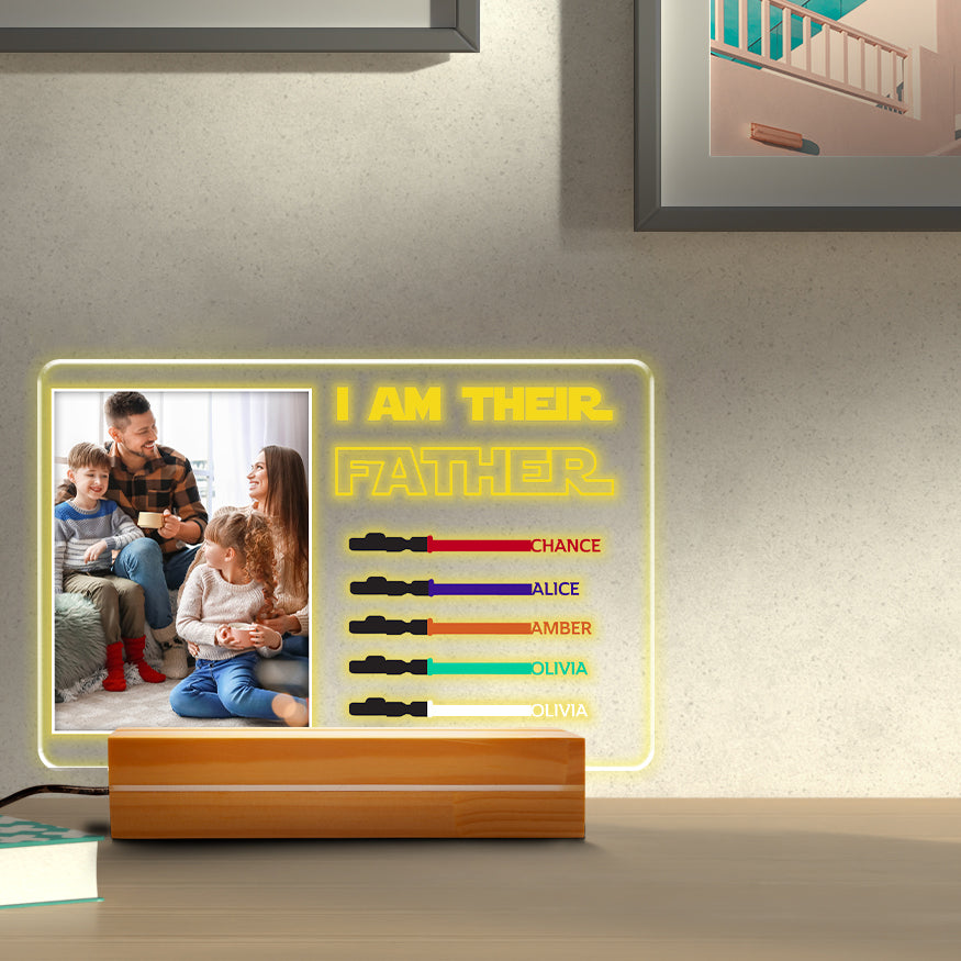 litzzy Personalized I Am Their Father Night Light Photo Upload, Gift For Dad, Fathers Day Gift, Birthday Gift for Him Night Light   