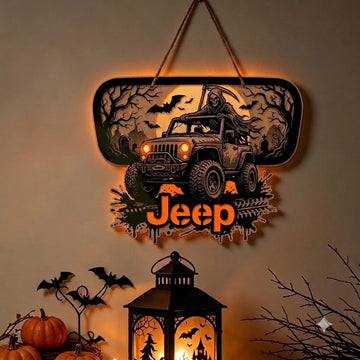 Jeep Skull V2 Luminous Wooden Sign-DN2808260953