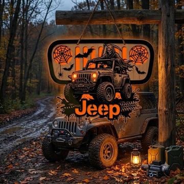 Jeep Skull V2 Luminous Wooden Sign-DN2808260953
