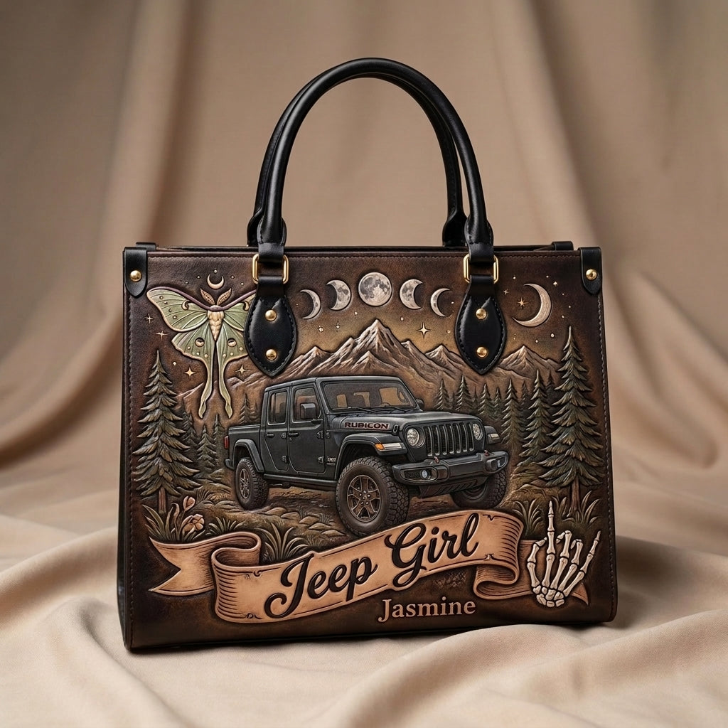 Jeep Girl By Night Personalized Leather Bag + Free Wallet TN2407261358