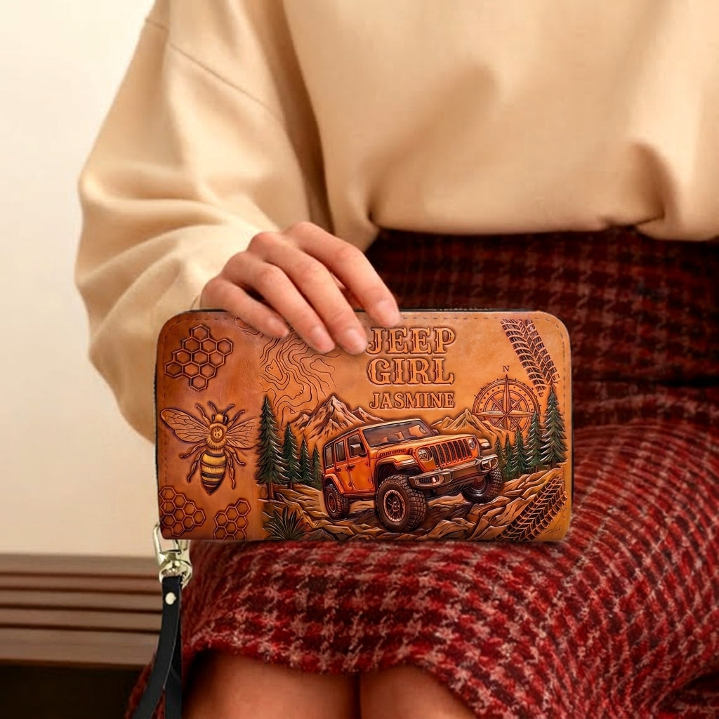 Jeep & Bee Personalized Leather Bag + Free Wallet TN2407261405