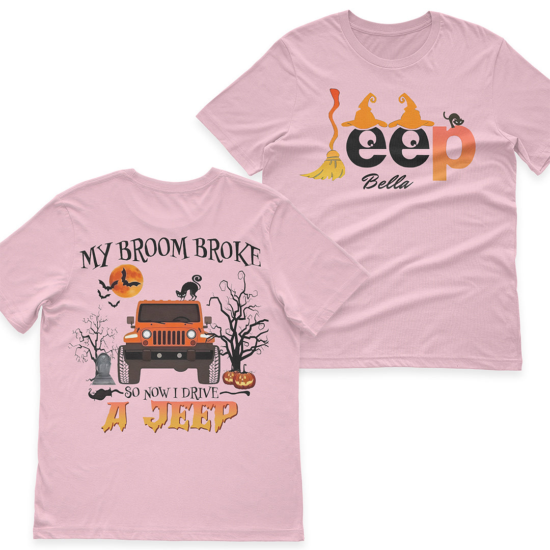 Personalized Halloween My Broom Broke So Now I Drive A Jeep T-Shirt Hoodie Supler Store