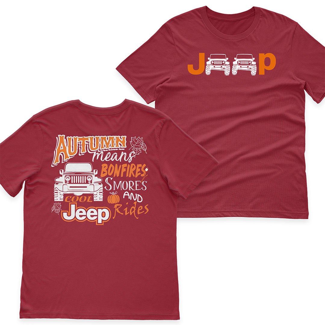 Jeep Autumn Means Bonfires Halloween T-Shirt Hoodie Supler Store