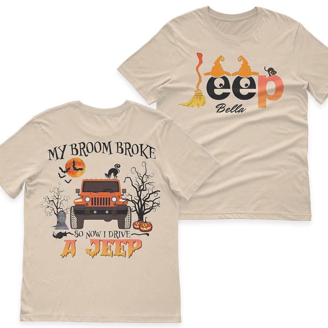 Personalized Halloween My Broom Broke So Now I Drive A Jeep T-Shirt Hoodie Supler Store
