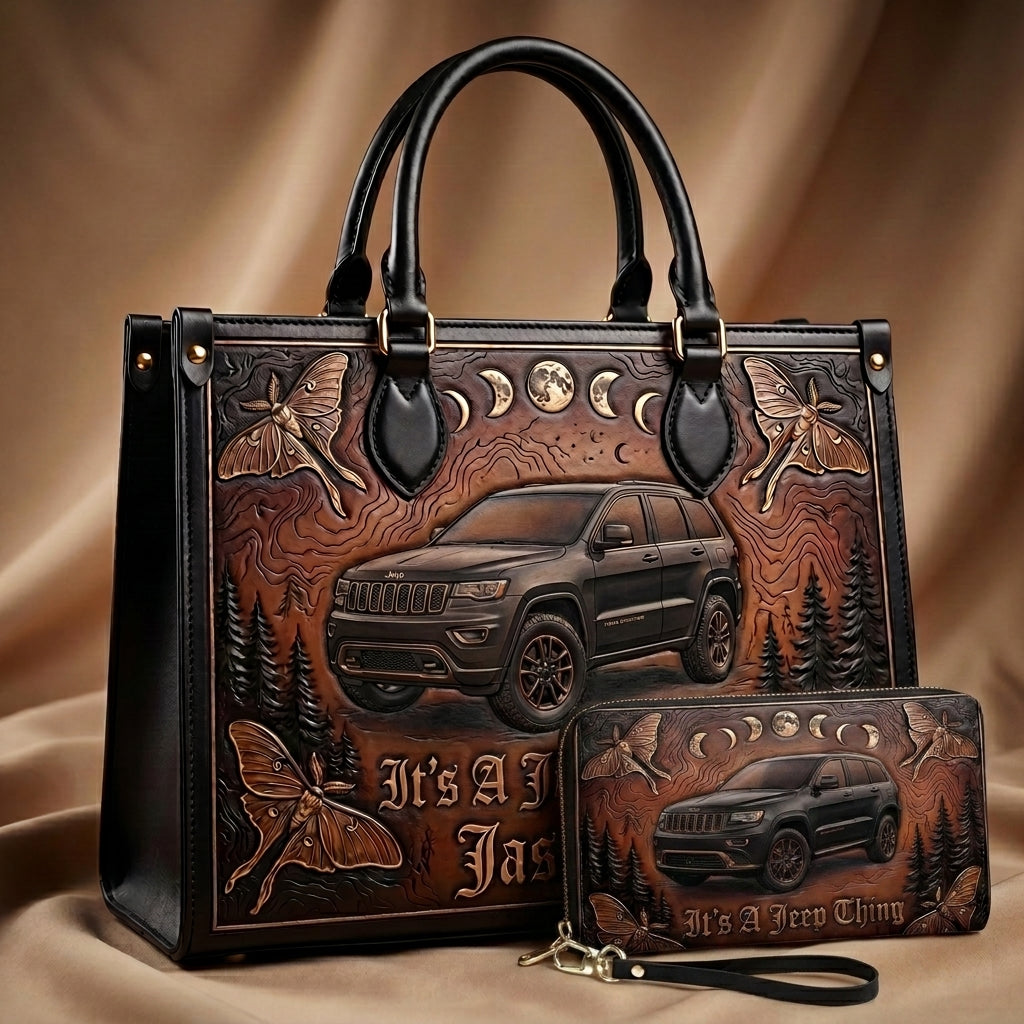 It's A Jeep Thing Personalized Leather Bag + Free Wallet TN2407261538