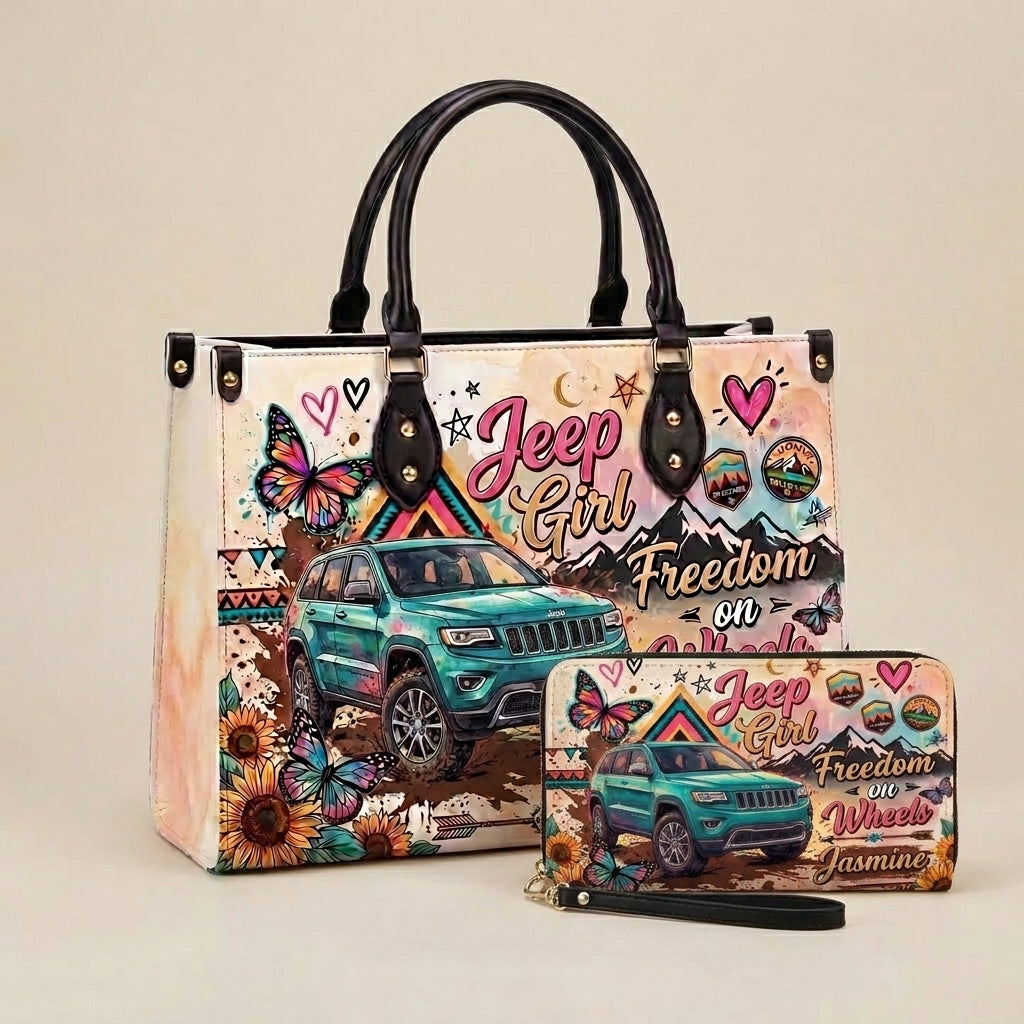 [Free delivery] Freedom On Wheels Personalized Leather Bag + FREE Wallet TN2407261537