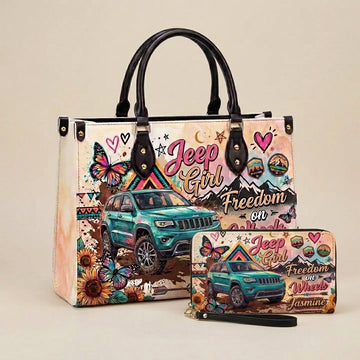 [Free delivery] Freedom On Wheels Personalized Leather Bag + FREE Wallet TN2407261537
