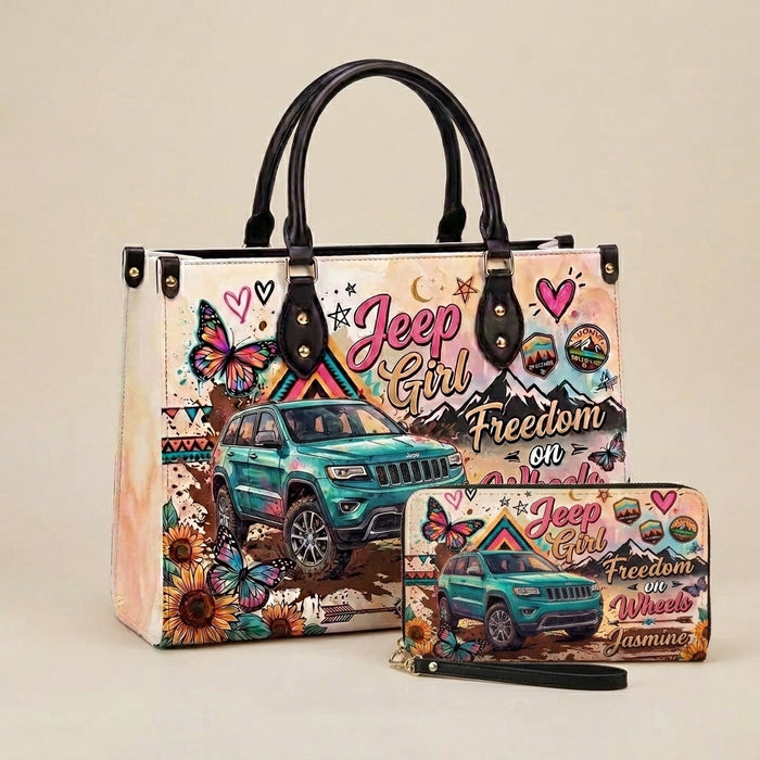 [Free delivery] Freedom On Wheels Personalized Leather Bag + FREE Wallet TN2407261537